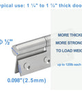 4-inch stainless steel lift-off door hinge, detachable H hinge, right-handed, rust-resistant, side view