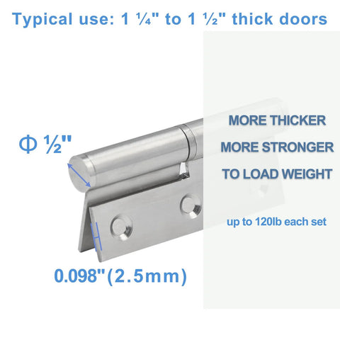 4-inch stainless steel lift-off door hinge, detachable H hinge, right-handed, rust-resistant, side view
