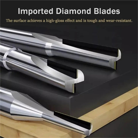 PCD Diamond Milling Cutter Set 4mm 6mm 8mm 10mm 12mm Straight Bit for Graphite Silicon Carbide and Aluminum showing imported diamond blades.