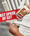 Original Wood Glue 5062 for Woodworking and Furniture Repair and Assembly, Pro-Grade Bond, Solvent-Resistant, Easy Sanding and Water Cleanup, Built for Construction, Home DIY Fixes or Modeling, 4 oz. bottle gluing a white chair joint