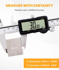 Rechargeable Digital Caliper With Auto Off, One Key Reset, 6 Inch Measuring Tool, digital display, measuring 30mm width