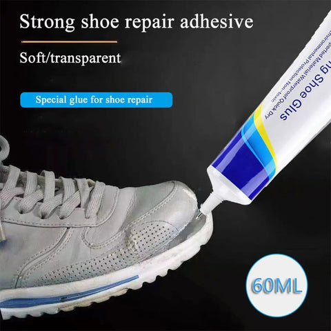 Waterproof Heavy Duty Shoe Repair Glue With Precision Tip Nozzle For Quick Clear Adhesive Fixes on sneaker toe area.
