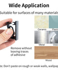 Self Adhesive Cable Clips 50 Pack Cord Organizer Wire Clips For Desk Wall TV Under Desk PC Home showing application on various surfaces.