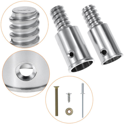 Heavy Duty Aluminum Threaded Tips For Extension Poles And Push Broom Handles, Pole Adapter Tips That Fit Three-Quarter Inch And One-Inch Poles