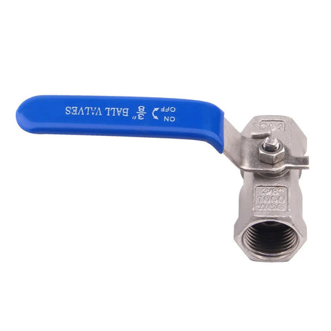 Stainless Steel Ball Valve One Piece Three Eighths Inch NPT Female To Female Standard Port For Water Oil And Gas Pack Of Two Serviceable