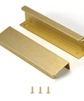 Edge Finger Tab Pulls For Cabinets And Drawers Hidden Back Mount Aluminum Door Handles In Brushed Brass Pack Of 6 Modern Kitchen