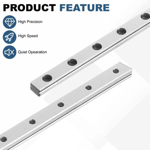 Two Pack 100mm MGN7 Linear Sliding Rail Guide in Bearing Steel for ultra smooth motion in automatic equipment, 3D printers, CNC machines