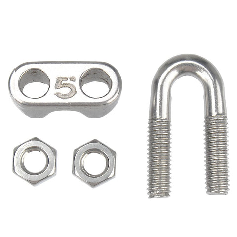 Stainless Steel Wire Rope Cable Clip Clamp M5 3 16th Inch Set Of 20 Durable Waterproof Fasteners With Anti Slip Groove