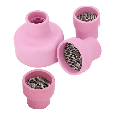 Ceramic Cup Kit Set for Welding Torch, 5 Pcs Alumina Cups With 12, 14, 16, 24 Diameters and a 2.4mm Center Hole Diameter