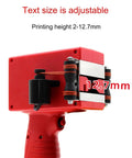 Compact Handheld Inkjet Printer With Four Point Three Inch Screen, Quick Dry Coding Machine for Barcodes showing adjustable text size feature.