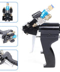 Side view of Heavy Duty P2 Pu Foam Spray Gun With No Sweat Self Cleaning Air Purge Valve and multi angle tips.