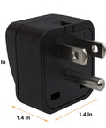Must Have World Travel Plug Adapter For USA Type B Grounded Outlet All In One International Converter black 1.4x1.4 in