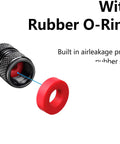 Black Aluminum Tire Valve Stem Caps 4 Pack For Audi S Line S3 S4 S5 S6 S7 S8 SQ2 SQ5 SQ7 SQ8 showing red O ring seal