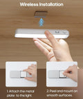 Five Pack 6 Inch Wireless Under Cabinet Lights Rechargeable LED Motion Sensor Lights With 3 CCT Dimmable Stick On Magnetic Under Counter Lighting For Pantry Bookshelf Stairs installation demonstration