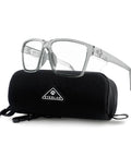 Built Tough Photochromic Safety Glasses With Auto Darkening Lenses Shifting From Clear Indoor View To Dark Shades Outside with protective case.