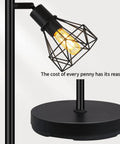 Industrial Floor Lamp With Diamond Shape Design 6W LED Bulb Included Black Finish E26 Socket