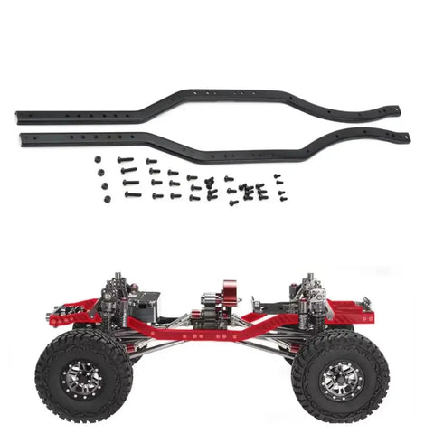 2 Piece Metal Black Girder Side Frame Set For SCX10 II Chassis Upgrade with hardware, RC crawler model 90046 90047 chassis