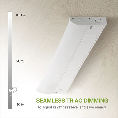 Under Cabinet LED Lighting 24 Inch 12W 822 Lumen Dimmable Hardwired Kitchen Light Fixture With Bullnose Design, dimming control