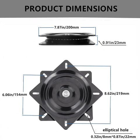 Heavy Duty Bar Stool Swivel Replacement for Recliner Chair Two Pack 6 Inch Ball Bearing Swivel Mount Plate dimensions