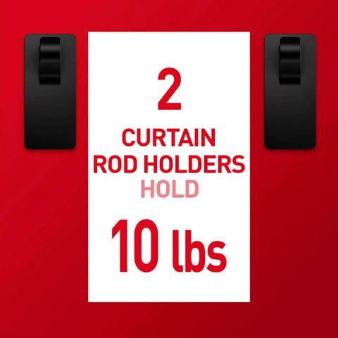 Hassle Free Wall Mount Hardware That Slides Right Onto Medium Black Curtain Rods With Heavy Duty Adhesive Strips Quick Install No Screw Marks Just Pop On And You Are Set For Every Room