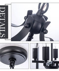 Detailed view of Industrial Pendant Light With Classic Black Metal Cage For Farmhouse And Modern Homes showing fixture components.