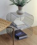 Floating Wall Shelves For Bedroom And More, Metal Hanging Nightstand With Bracket, holds books and plant, wooden floor