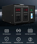 Beefy 3000W Step Up And Down Voltage Transformer Converter 110V to 120V to 220V to 240V with LED display and dual outlets