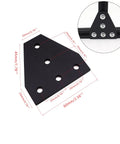 10 Pack T Shape Five Hole Corner Joint Plates for 20x20 Aluminum Extrusion 2020 Series with dimensions shown