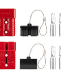 2-4 Gauge Battery Quick Connectors 175A Powerpole Kit For 12V-36V Winches ATVs, showing red and black connectors with metal pins