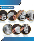 Indoor Dryer Vent Kit With Lint Trap Bucket And 4 Foot Aluminum Foil Duct Installation Steps