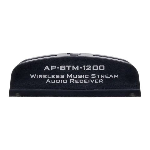 Front view of Marine Bluetooth Audio Receiver For Any Amp With RCA Outputs And 5.0 Tech Durable Water Resistant Build This Wireless Music Streamer Is Ready For Boat Life ATV UTV Golf Cart And Home Stereo AP BTM 1200.