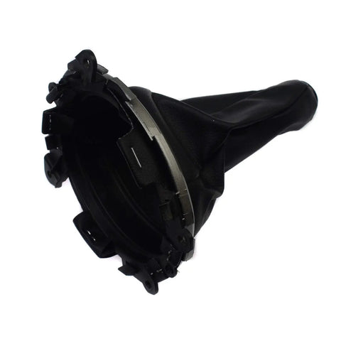 Black Stitched Shift Boot For 2009 To 2011 Honda Fit 1.5L Direct Replacement Easy Install Durable Car Interior Trim Cover With Precise Fit Oem Style Look, side view