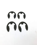 Four E clips from front wheel axle hardware kit for riding mowers and tractors includes shaft covers gaskets clamps thrust washers