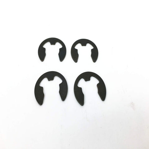 Four E clips from front wheel axle hardware kit for riding mowers and tractors includes shaft covers gaskets clamps thrust washers
