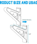 Product size diagram of Heavy Duty Premium Adjustable Snowboard And Skateboard Wall Mount Rack For Garage Storage Space Saving Display.