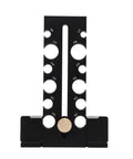 Heavy Duty Adjustable Wood Dowel Maker Jig Kit With Dual Aluminum Blades For Electric Drills, front view showing 12 hole templates.