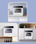 Compact Countertop Dishwasher Automatic Auto Dry Portable Mini Kitchen Essentials For Rv Dorm Apartment with a sleek design in various kitchen settings.