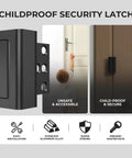 2 Pack Heavy Duty Home Security Door Reinforcement Lock For Kid Safety Inside Top Of Door Latch Stopper Aluminum Construction