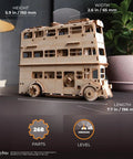 Knight Bus 3D Puzzle With 268 Pieces And 7.7 Inch Build Size Transformable Triple Decker Design, Spring Powered Motor, Flip Gear Coasting, Pre Laser Cut Wood Panels And No Glue Needed For Quick Hands On Fun. Wooden model bus with 7.7 in length