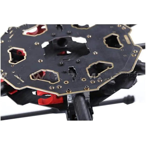 Close-up of 680Pro Six Axis Folding Hexacopter Frame Kit 695mm Wheelbase for DIY Drone, showing detailed carbon fiber frame structure