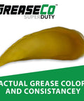 Blob of Amber calcium sulfonate grease displaying actual color and consistency for industrial machinery and bearings.