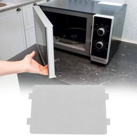 Microwave Mica Sheet Set 10 Pcs High Heat Resistant Insulation for protecting magnetron shown in front of open microwave