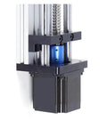 Smooth Ball Screw Linear Guide Rail Motion System With Precise Rock Solid Movement For Industrial Automation Including A 100mm Diameter Stepper Motor For High Torque And Reliable Positioning, close-up
