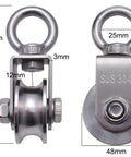 Beefed Up Heavy Duty Single Pulley Block Wheel With Ball Bearings For Wire Rope Smooth Burr Free Surface Two Bearings