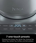 Precision Temperature Electric Kettle With 1500W Fast Boil 7 Cup Capacity BPA Free Stainless Hold Temp Setting And 7 Presets For Green Tea White Tea Oolong Black Tea Herbal Tea And Coffee control panel.