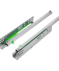One Pair Drawer Slides With Smooth Glide Bottom Mount For Under Drawer Install visible in steel with green accents