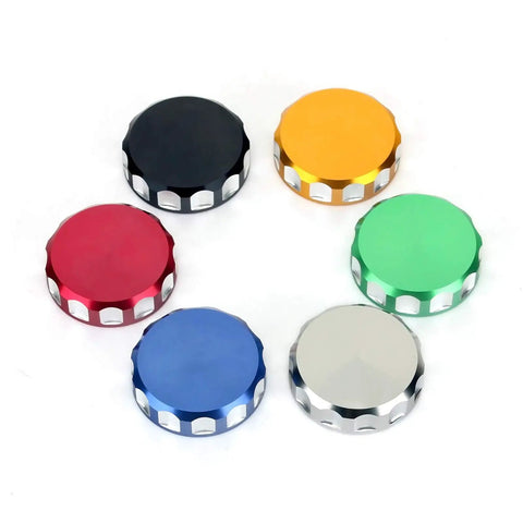Various colors of Front Brake Fluid Reservoir Cap For Sportbikes CNC Machined 6061 T6 Aluminum Anodized With High Grade Steel Bolts