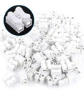 Spring Clamp Terminal Wire Connector Pack 100 Quick Release 2 Pin 10A 220V White Cable Connector for Wiring Harness