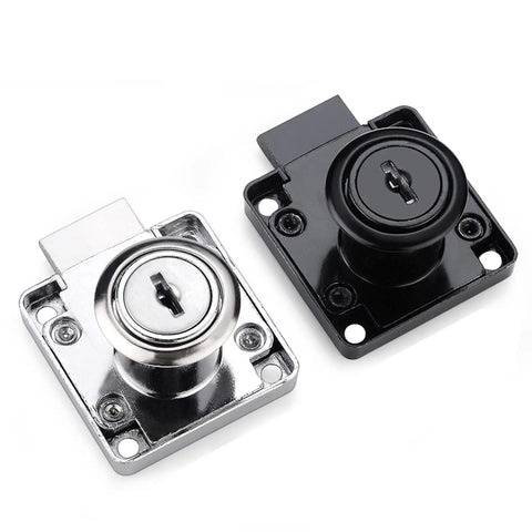 Solid Zinc Alloy Cabinet Lock With Keys For Drawer And Desk Security, Rust Resistant Silver Tumbler Hardware, two pack locks