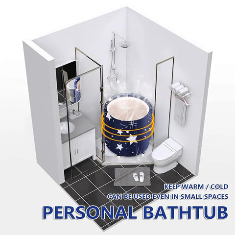 Foldable Portable Bathtub For Shower Stall Eco Friendly Soaking Tub With Insulated Layers in a bathroom